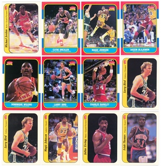 1986-87 Fleer Basketball Card Collection (63) Including Michael Jordan Sticker Rookie Card!